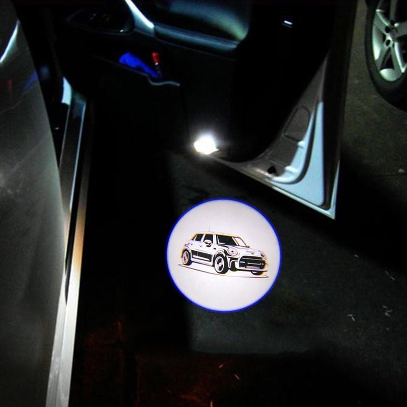 akarin 2Pcs Door Lights Logo for Mi ni r55 r56 r57 r58 r59 r60 r51 f54 f56 f55 f57 f60 f65 u25 Puddle Lights Car Door Logo Lights Projector Courtesy LED Ghost Shadow Lamps Accessories (f55) - Image 1